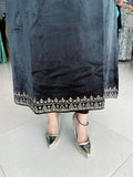 BLACK VELVET EMBROIDERED FIRAN WITH PANTS