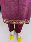 FALSA COLOUR WOOLEN SUIT WITH KASHMIRI EMBROIDERY