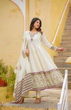 PEARL PURPLE COTTON ANARKALI SUIT