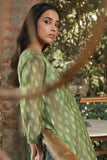 GREEN CHANDERI SUIT SET (WITH PANTS AND DUPATTA)