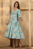 FEROZI PRINTED  SILK LONG DRESS