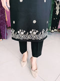 BLACK WOOLEN EMBROIDERED SUIT