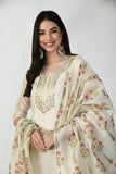 IVORY CHANDERI SUIT WITH GOTTA PATTI WORK AND BLOCK PRINTED DUPATTA