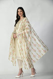 IVORY CHANDERI SUIT WITH GOTTA PATTI WORK AND BLOCK PRINTED DUPATTA