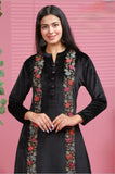 BLACK VELVET KASHMIRI EMBROIDERED A LINE SUIT WITH FULL KASHMIRI JAAL EMBROIDERED VELVET DUPATTA