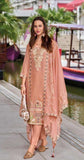 PEACH PAKISTANI STYLE ORGANZA SUIT