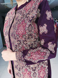 MULBERRY EMBROIDERED WOOLEN SHRUG WITH ATTACHED INNER AND TROUSER