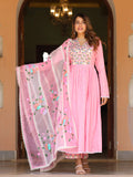 SALMON PINK ANARKALI SUIT SET