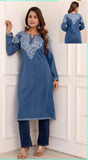 BLUE KASHMIRI EMBROIDERED ONLY FIRAN