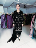 BLACK FULLY EMBROIDERED WOOLEN SUIT