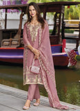 PINK PAKISTANI STYLE ORGANZA SUIT