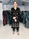 BLACK WOOLEN FULLY EMBROIDERED SUIT