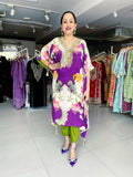 BEAUTIFUL EMBROIDED CREPE KAFTAN SET