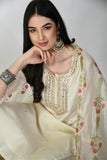 IVORY CHANDERI SUIT WITH GOTTA PATTI WORK AND BLOCK PRINTED DUPATTA