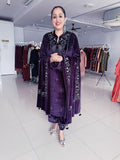 AUBERGINE COLOUR PREMIUM VELVET EMBROIDERED SUIT