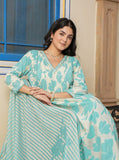 TURQUOISE  COTTON PRINTED SUIT