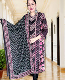 PRINTED BLACK MUSLIN PAKISTANI SUIT