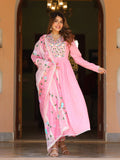 SALMON PINK ANARKALI SUIT SET