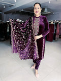 MULBERRY PREMIUM VELVET EMBROIDERED SUIT