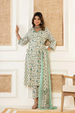 GREEN PRINTED COTTON SUIT