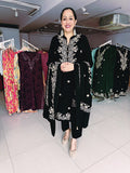 BLACK WOOLEN EMBROIDERED SUIT