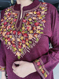 FALSA COLOUR WOOLEN SUIT WITH KASHMIRI EMBROIDERY