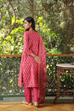 DARK PINK CHANDERI SUIT SET (WITH PANTS AND DUPATTA)