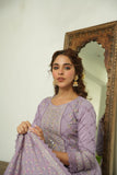 LILAC COTTON SCHIFFLI FLARED ANARKALI