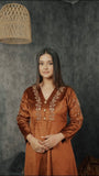 COPPER EMBROIDERED VELVET ANARKALI PARTY WEAR SUIT