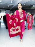 MAROON EMBROIDERED VELVET SUIT