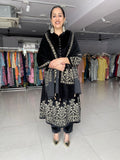 BLACK VELVET EMBROIDERED ANARKALI SUIT