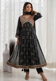 BLACK MUSLIN SILK EMBROIDERED SUIT