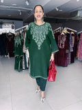 GREEN KASHMIRI EMBROIDERED ONLY FIRAN