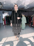 BLACK WOOLEN EMBROIDERED SUIT