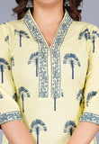 CANARY YELLOW PRINTED COTTON SUIT