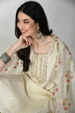 IVORY CHANDERI SUIT WITH GOTTA PATTI WORK AND BLOCK PRINTED DUPATTA