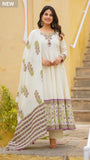 PEARL PURPLE COTTON ANARKALI SUIT