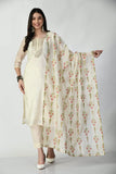 IVORY CHANDERI SUIT WITH GOTTA PATTI WORK AND BLOCK PRINTED DUPATTA