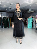 BLACK VELVET EMBROIDERED FIRAN WITH PANTS