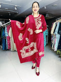 MAROON EMBROIDERED VELVET SUIT