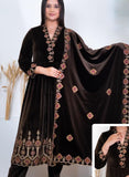 CHOCOLATE COLOUR PREMIUM VELVET EMBROIDERED ANARKALI