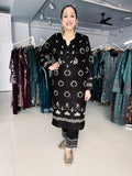 BLACK WOOLEN FULLY EMBROIDERED SUIT