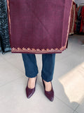 WINE KASHMIRI EMBROIDERED ONLY FIRAN