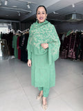 GREEN WOOLEN EMBROIDERED SUIT