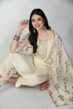 IVORY CHANDERI SUIT WITH GOTTA PATTI WORK AND BLOCK PRINTED DUPATTA