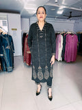 CHARCOAL GREY WOOLEN EMBROIDERED SUIT