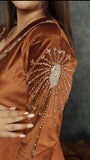 COPPER EMBROIDERED VELVET ANARKALI PARTY WEAR SUIT