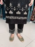 BLACK WOOLEN FULLY EMBROIDERED SUIT