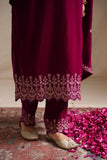 MULBERRY COLOUR EMBROIDERED VELVET SUIT