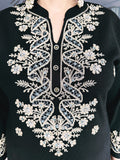 BLACK WOOLEN EMBROIDERED SUIT